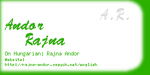 andor rajna business card